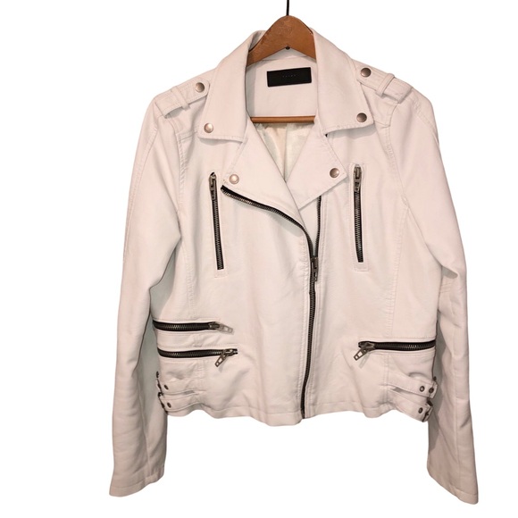 BLANKNYC Moto Jacket Fresh Start White Faux Leather LG - Picture 4 of 11